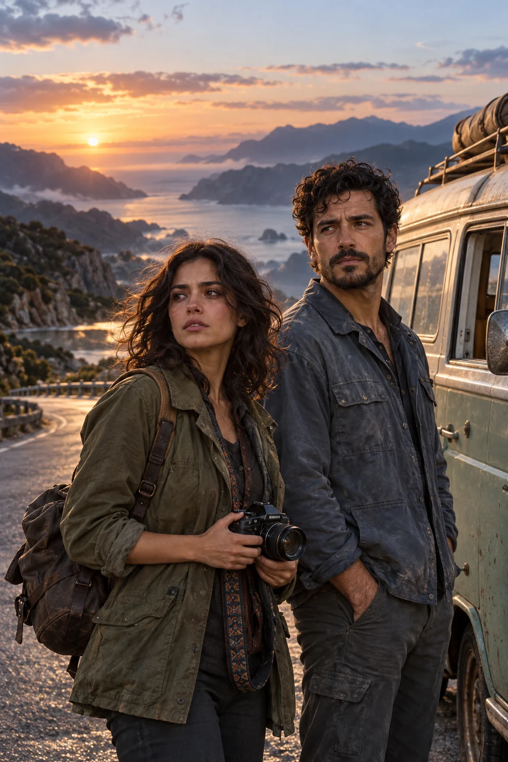 Pareja junto a la costa